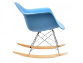 Eames Rocking Chair – Light Blue RAR Armchair Replica with Wooden Rockers